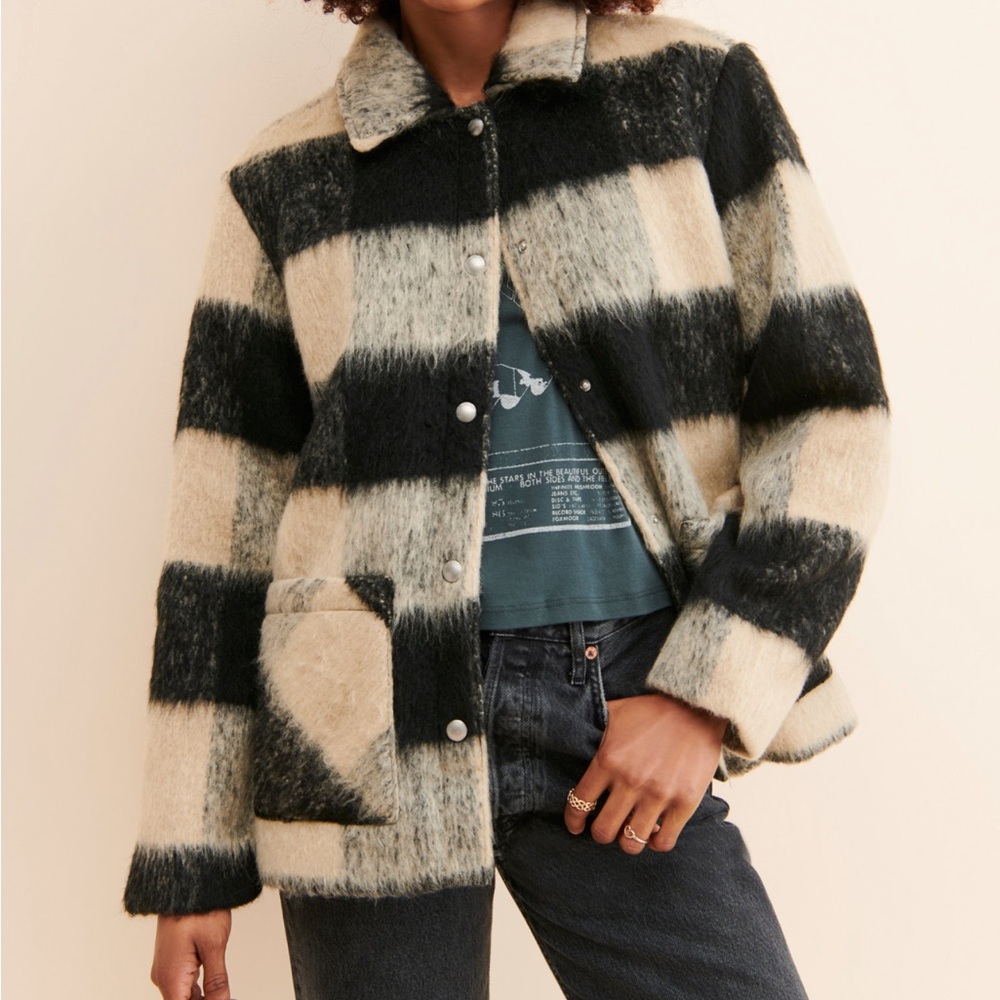 Blank NYC Black and Cream Teddy Jacket